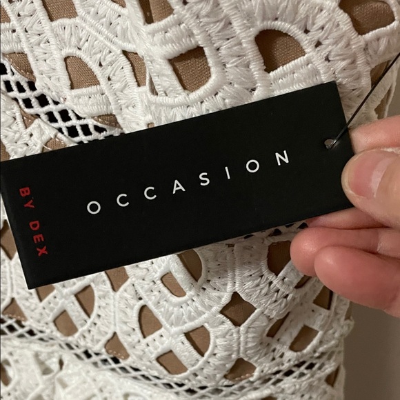 Nwt’s Dex Occasion White Lace Midi Dress Size Large - Picture 4 of 12